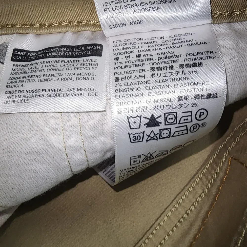Levi's 511 slim sit below the waist slim throughout 38''x30'' men pants